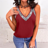 Full Size V-Neck Wide Strap Tank - Trendsi