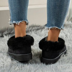 Thermal Fuzzy Tied Round Toe Boots - Trendsi