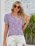 Double Take Floral Notched Neck Blouse - Flyclothing LLC