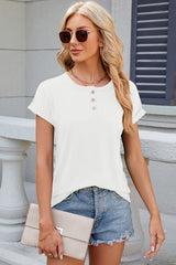 Round Neck Short Sleeve T-Shirt Trendsi