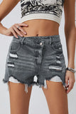 Distressed Raw Hem Denim Shorts - Flyclothing LLC