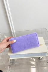 Solid Color Fluff Rectangle Wallet