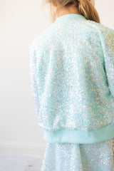 Aqua Sequin Jacket - Mila & Rose ®