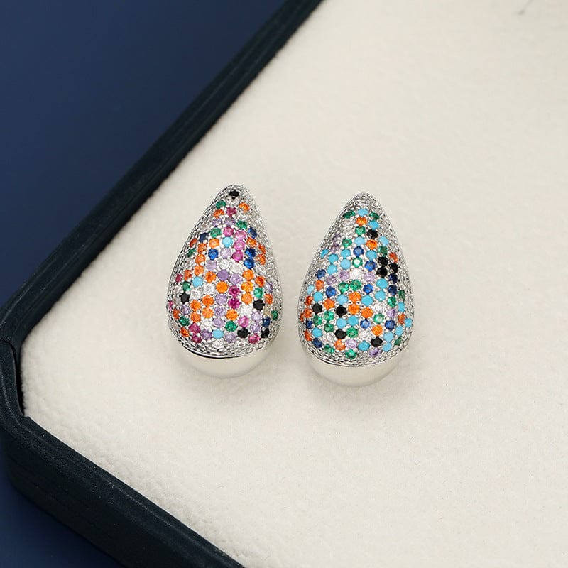 18K Gold-Plated Zircon Teardrop Earring - Trendsi