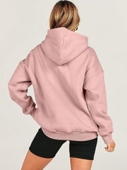 Dropped Shoulder Long Sleeve Hoodie - Trendsi