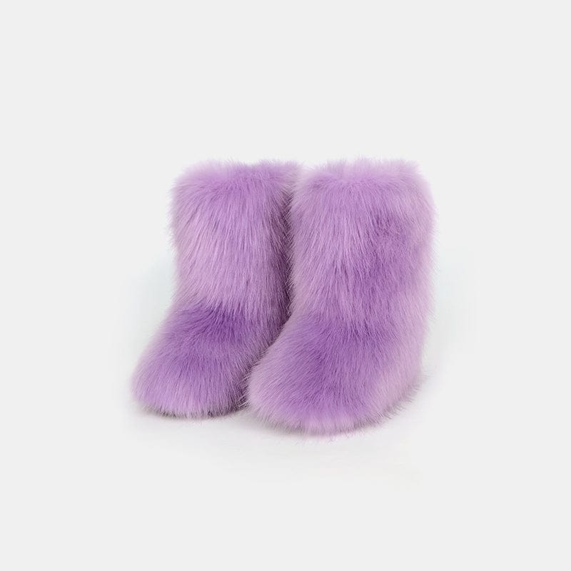 Thermal Fuzzy Platform Boots - Trendsi