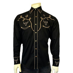 Rockmont Clothing Men's Black Embroidery & Applique Western Shirt - Rockmount Clothing