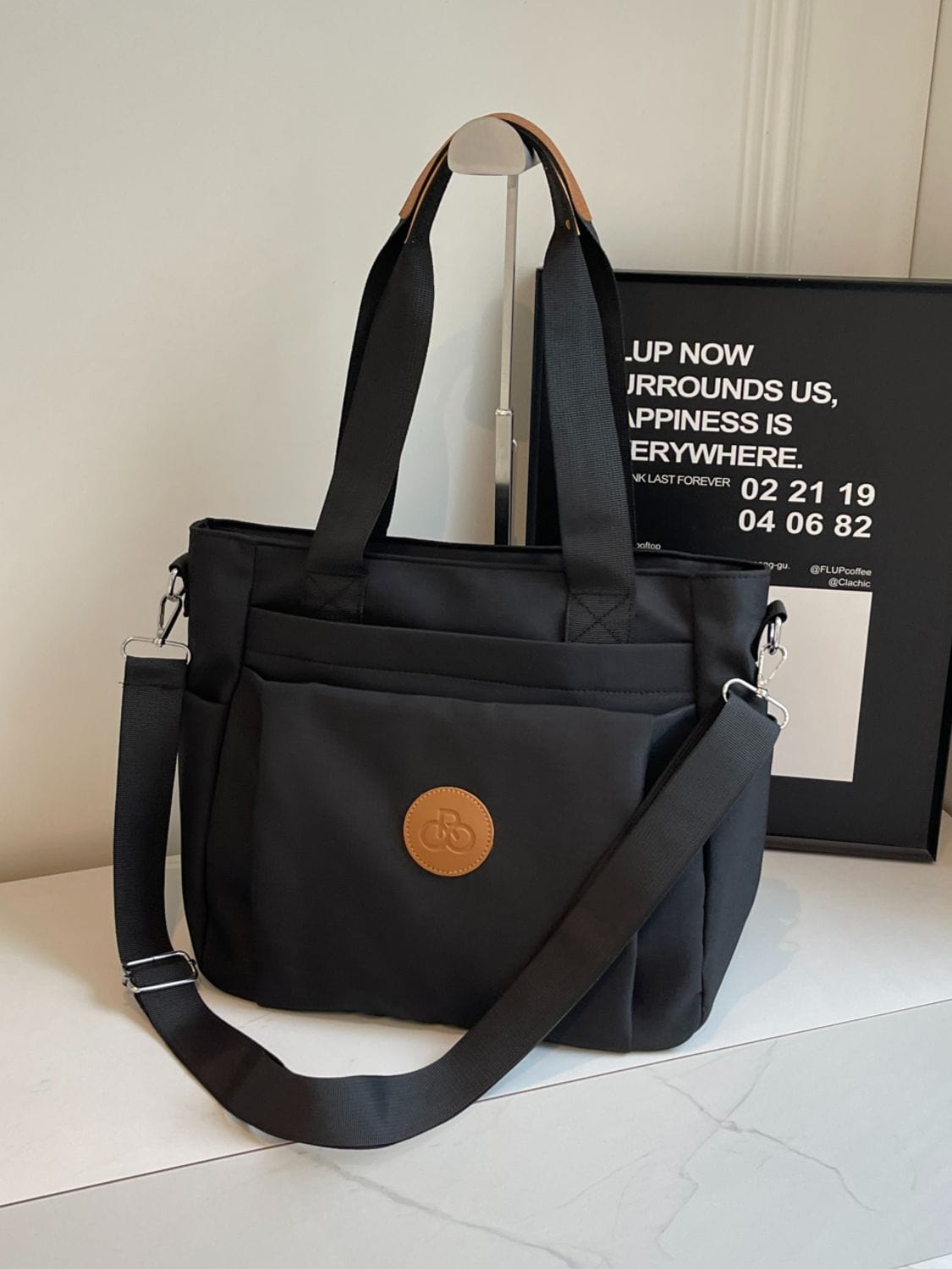 Nylon Solid Color Tote Bag - Trendsi