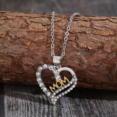 Alloy Inlaid Zircon Heart Pendant Necklace Trendsi