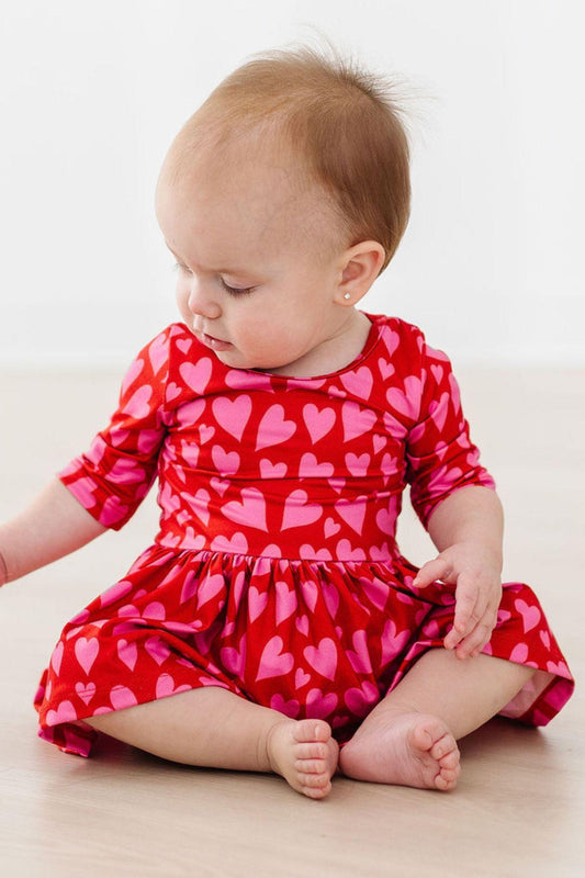 Hearts & Hugs 3/4 Sleeve Twirl Bodysuit