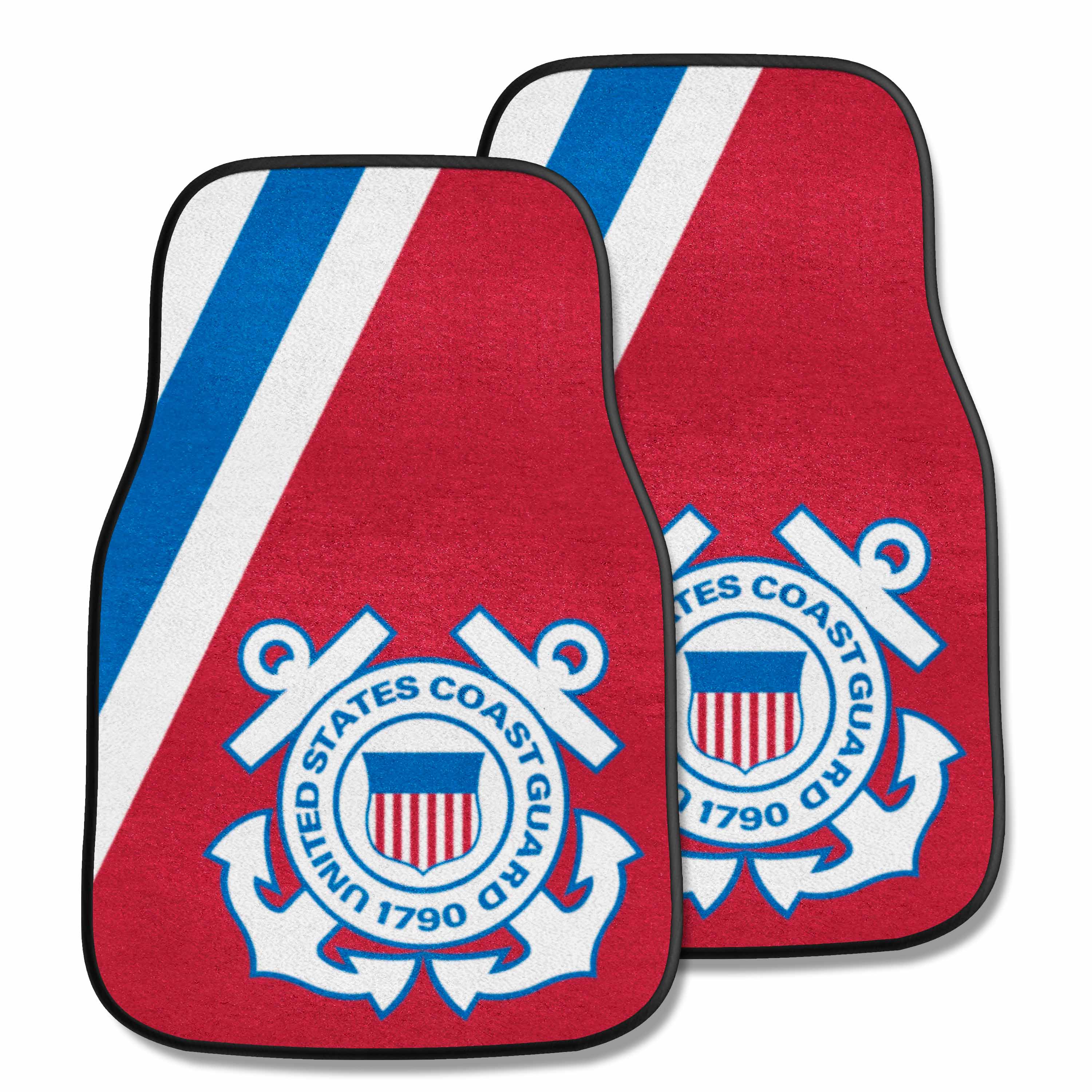 U.S. Coast Guard Front Carpet Car Mat Set - 2 Pieces