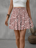 Frill Tied Printed Mini Skirt - Flyclothing LLC