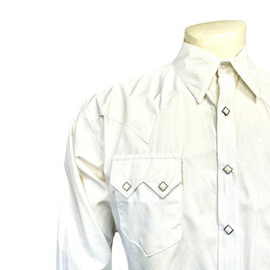 Rockmount Ranch Wear Mens Classic Pima Cotton White Western Shirt - Rockmount Clothing