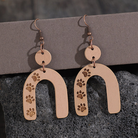 Geometric Shape Wooden Earrings - Flyclothing LLC