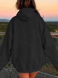 Drawstring Dropped Shoulder Hoodie - Flyclothing LLC