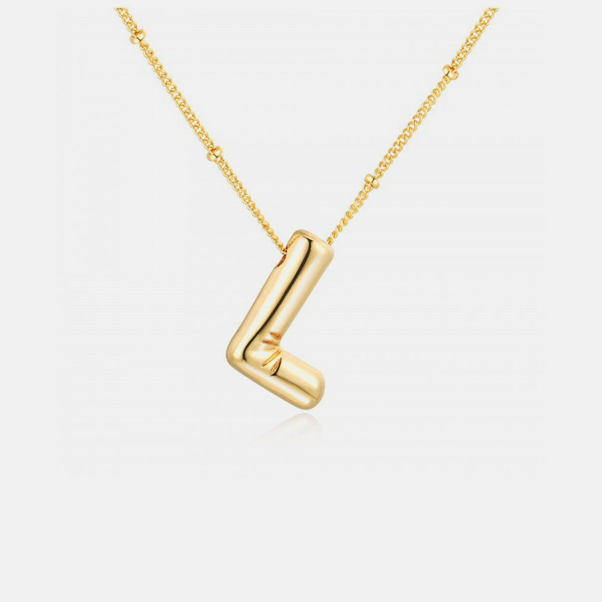 Gold-Plated Letter Pendant Necklace Trendsi