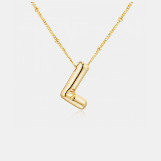 Gold-Plated Letter Pendant Necklace Trendsi