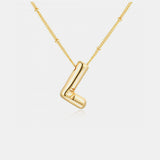 Gold-Plated Letter Pendant Necklace Trendsi