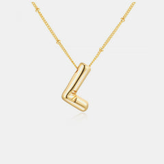 Gold-Plated Letter Pendant Necklace Trendsi