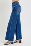 RISEN Tummy Control High Rise Wide Leg Jeans - Trendsi