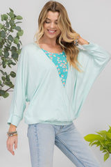 Celeste Full Size Floral Round Neck Top with Two Layer Detail - Trendsi