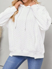 Drawstring Long Sleeve Hoodie with Pockets - Trendsi