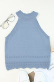 Eyelet Mock Neck Tank - Flyclothing LLC