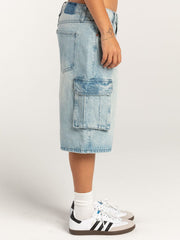 Mid-Rise Waist Denim Shorts with Pockets - Trendsi