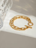 18K Gold-Plated Stainless Steel Chain Bracelet - Trendsi