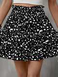 Frill Tied Printed Mini Skirt - Flyclothing LLC