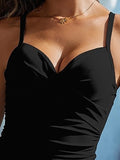 Ruched Sweetheart Neck One-Piece Swimwear - Flyclothing LLC