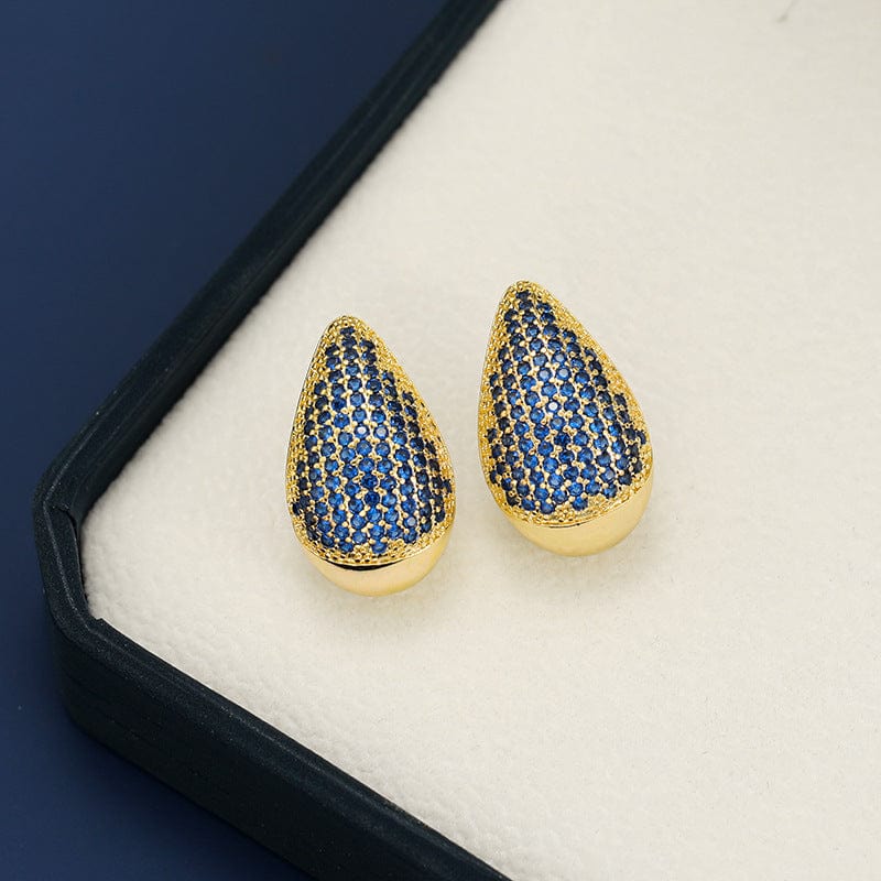 18K Gold-Plated Zircon Teardrop Earring - Trendsi