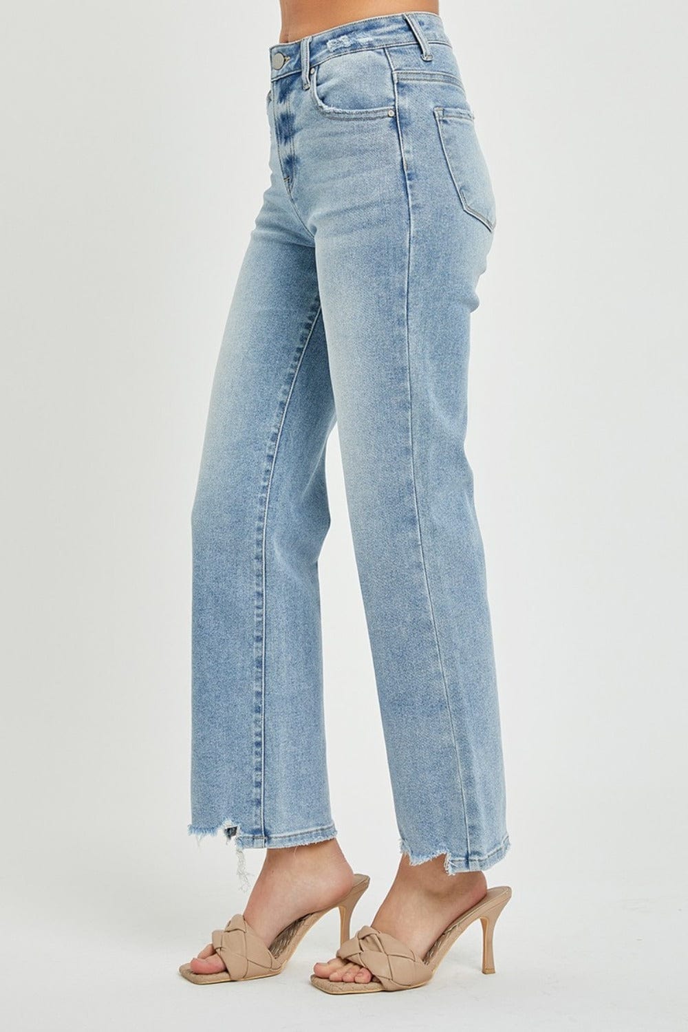 RISEN Full Size High Rise Straight Jeans - Trendsi