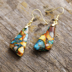 Emperor-Stone Geometric Earrings - Trendsi