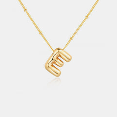 Gold-Plated Letter Pendant Necklace Trendsi