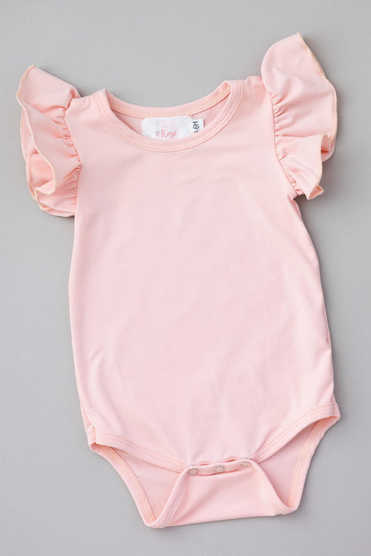 Peach S/S Flutter Bodysuit