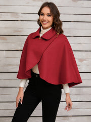 Collared Neck Cropped Cape - Trendsi