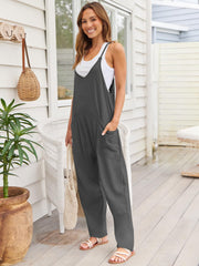 V-Neck Spaghetti Strap Jumpsuit Trendsi