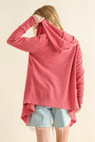 And The Why Full Size Thermal Hooded Open Front Cardigan with Pockets