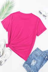 Flower Round Neck Short Sleeve T-Shirt Trendsi