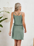 Eyelet Scoop Neck Sleeveless Dress - Flyclothing LLC