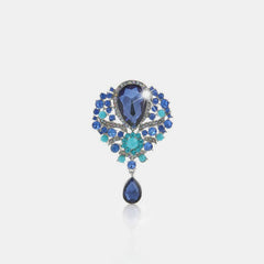 Alloy Rhinestone Teardrop Brooch