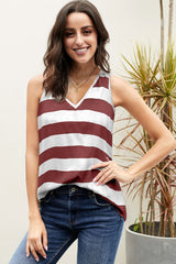 Striped V-Neck Tank - Flyclothing LLC