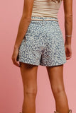 BiBi Rope Belt Leopard Shorts - Trendsi