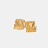 18K Gold-Plated Stainless Steel Square Shape Earrings - Trendsi