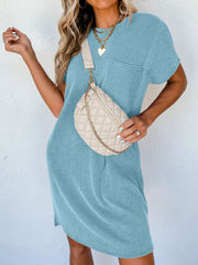 Round Neck Short Sleeve Mini Dress Trendsi