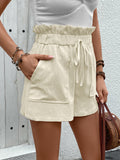 Paperbag Waist Shorts with Pockets Trendsi