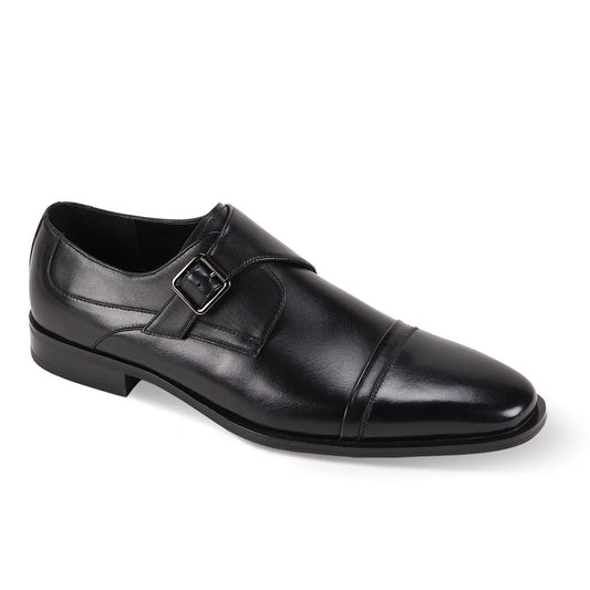 Giorgio Venturi Cap Toe Monk Strap Shoe Black