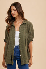 Annie Wear Checkered Button Up Half Sleeve Shirt