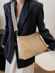 PU Leather Geometric Pattern Strap Shoulder Bag - Trendsi